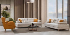 Milano Sofa Set Cream