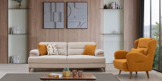 Milano Sofa Set Cream