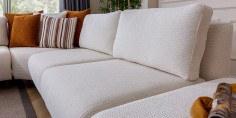 Prag Corner Sofa Set Cream