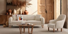 Bohem Sofa Set Cream