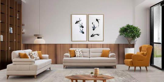 Milano Sofa Set Cream
