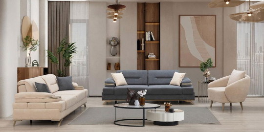 Paris Sofa Set Cream