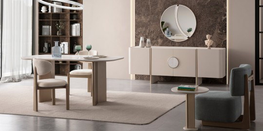 Lusso Dining Room Set Marble