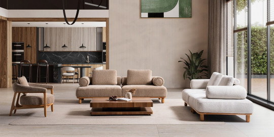 Bambu Sofa Set Cream