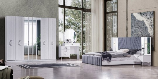 Rio Gri Yatak Odası Takımı Mdf Rio Gri Yatak Odası Takımı Mdf