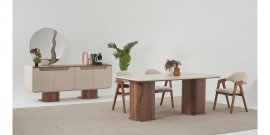 Pera Dining Room Set Walnut