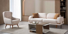 Milas Sofa Set Walnut