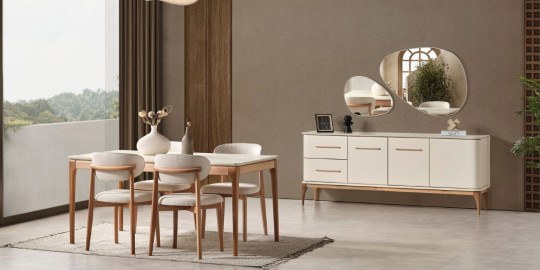 Destan Dining Room Set Cream