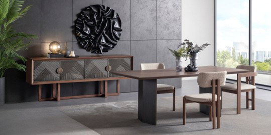 Cross Walnut Dining Room Set