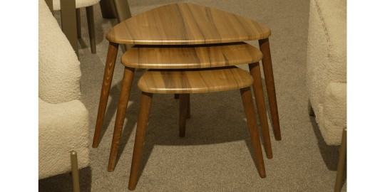 Triple Walnut Nesting Table
