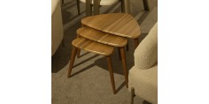Triple Walnut Nesting Table
