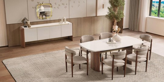 Gloria Dining Room Set Cream