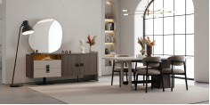 Prada Dining Room Set Dark Walnut
